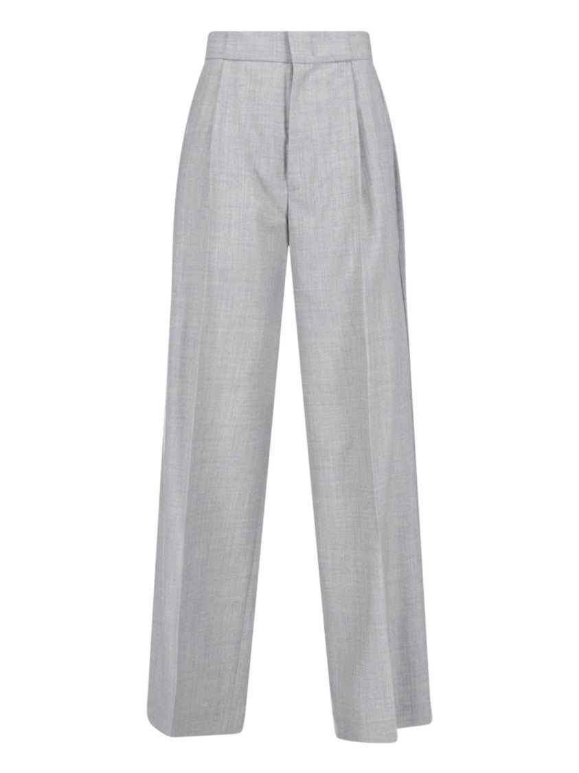 Sa Su Phi Grey Bogard High-Waisted Wool Straight Trousers