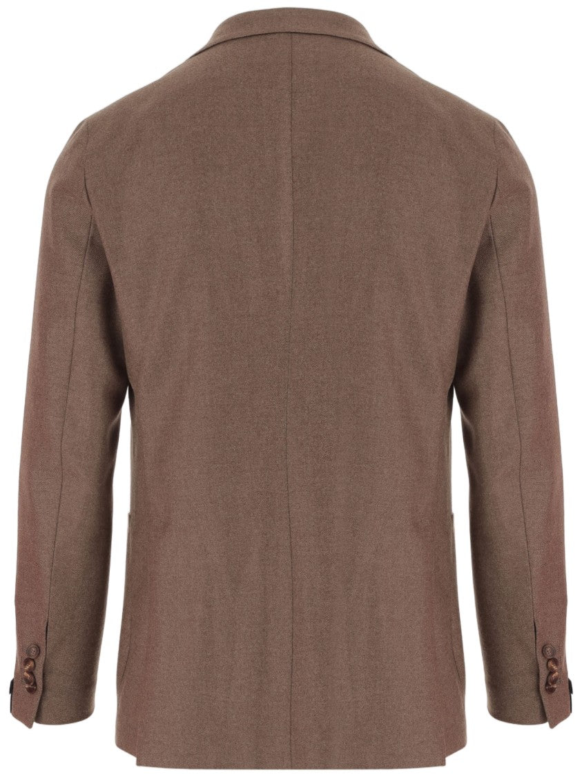 Tagliatore Brown Wool-Blend Blazer