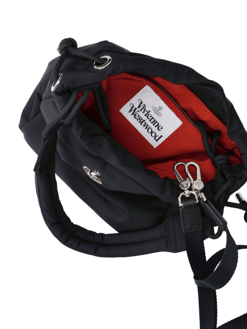 Vivienne Westwood Black Orb Small Fabric Bucket Bag