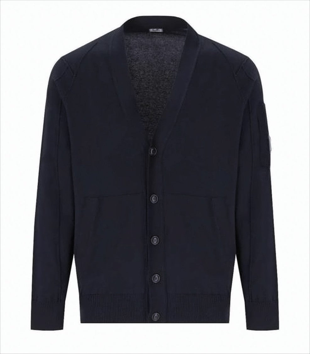 C.P. Company Minimalist Deep V-Neck Cardigan With Button-Down Front