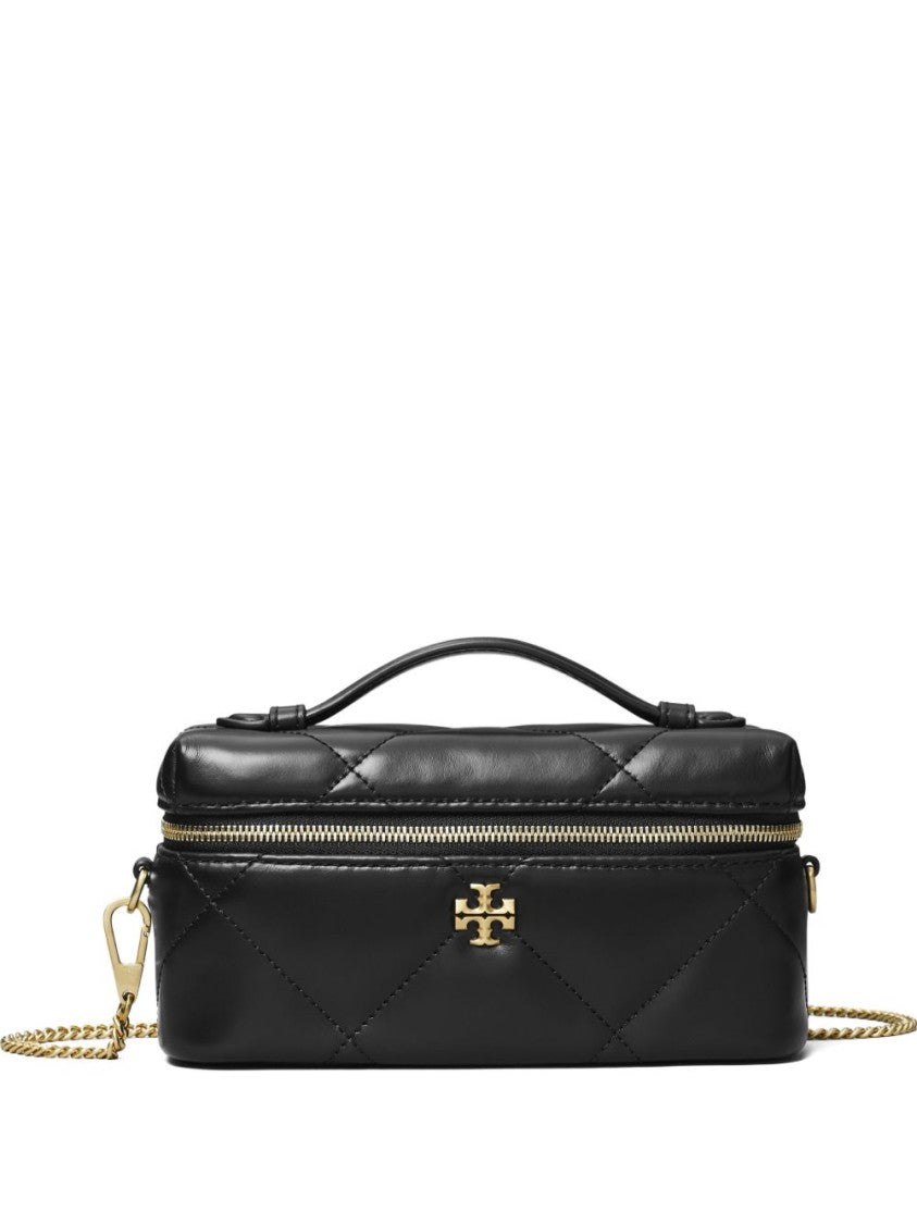 Tory Burch Quilted Compact Handbag With Gold Hardware