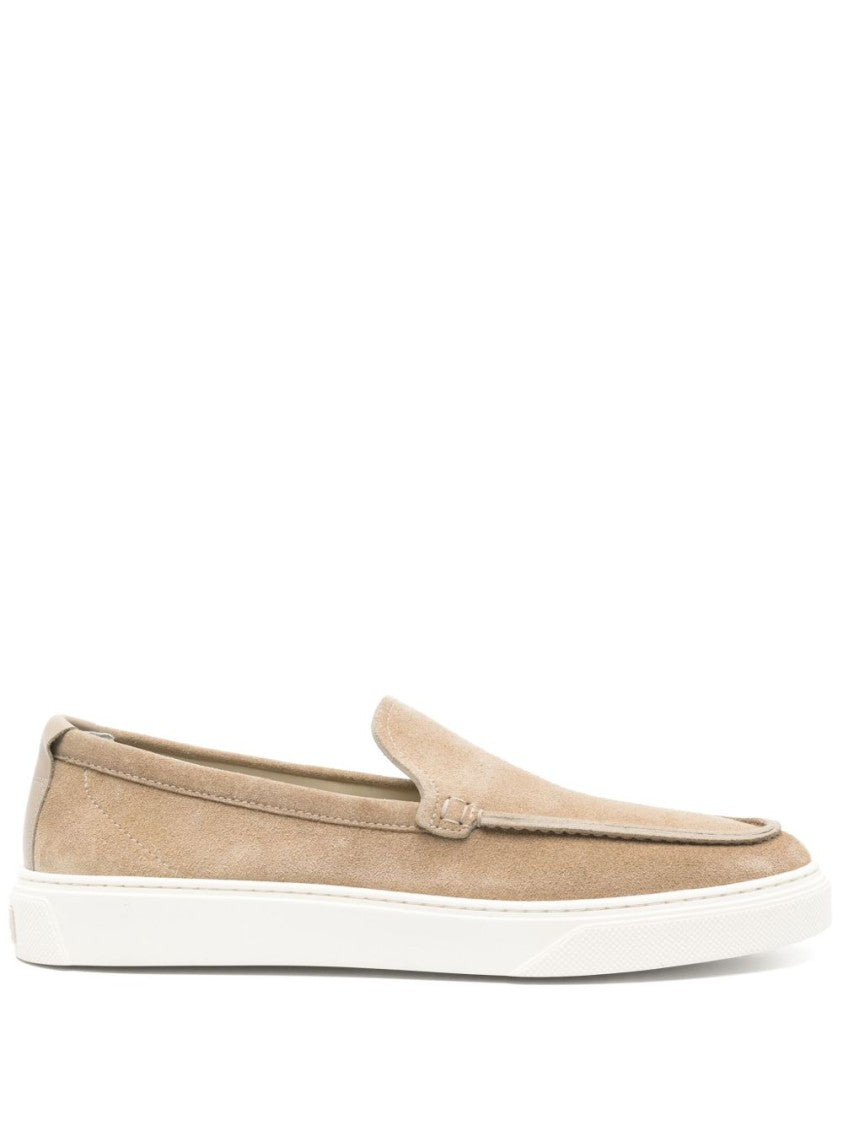 Woolrich Sand Beige Suede Moccasin With Almond Toe