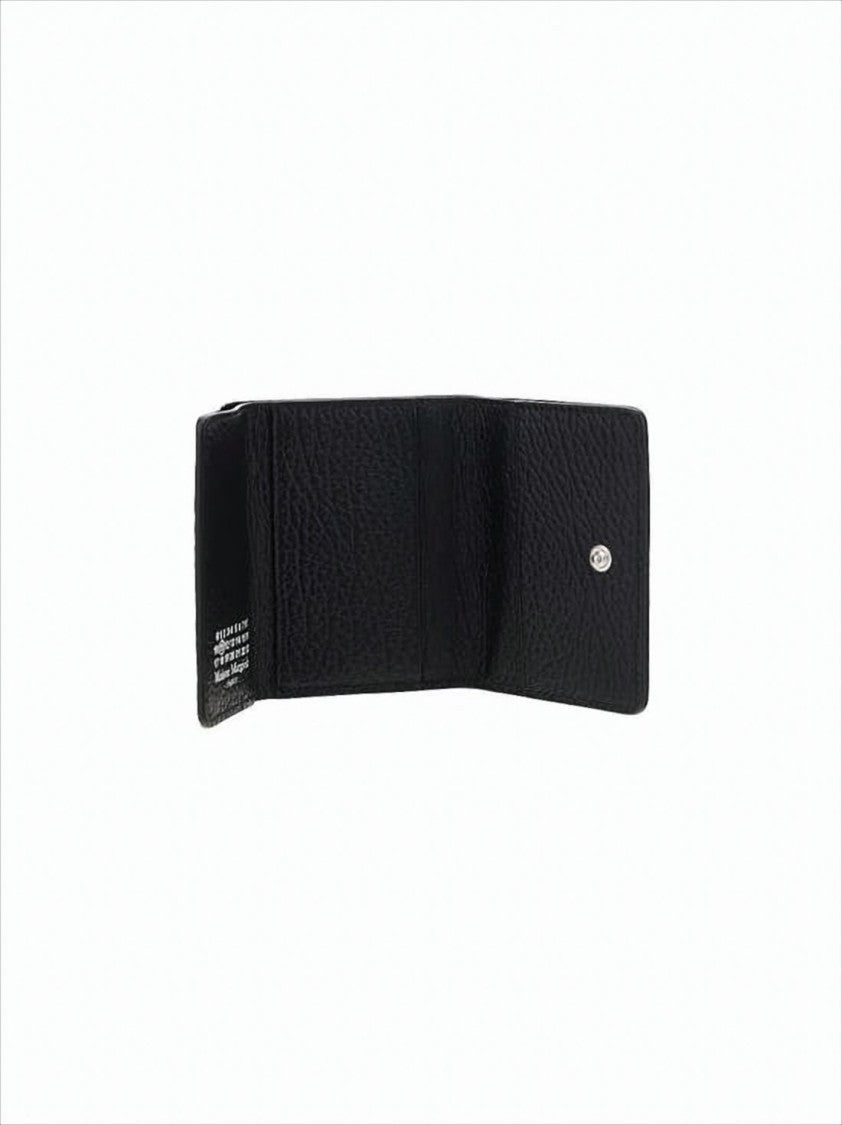 Maison Margiela Compact Tri-Fold Wallet With Textured Leather
