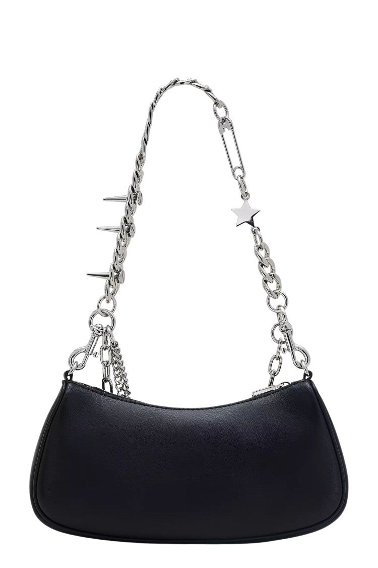 Marc Jacobs Curved Black Shoulder Bag With Adjustable Chain Handle