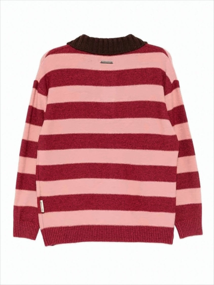 Andersson Bell Horizontal Striped Wool-Blend Sweater With Ribbed Details