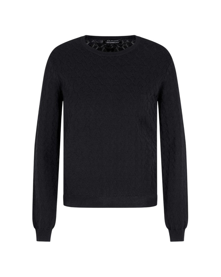 Armani Exchange Fine Knit Sweater With Classic Round Neck