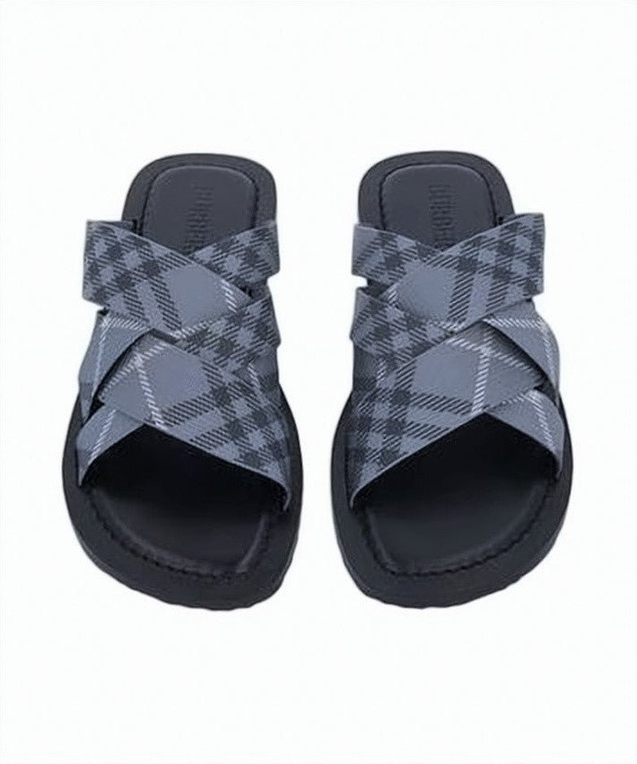 Burberry Crisscross Strap Slip-On Sandals