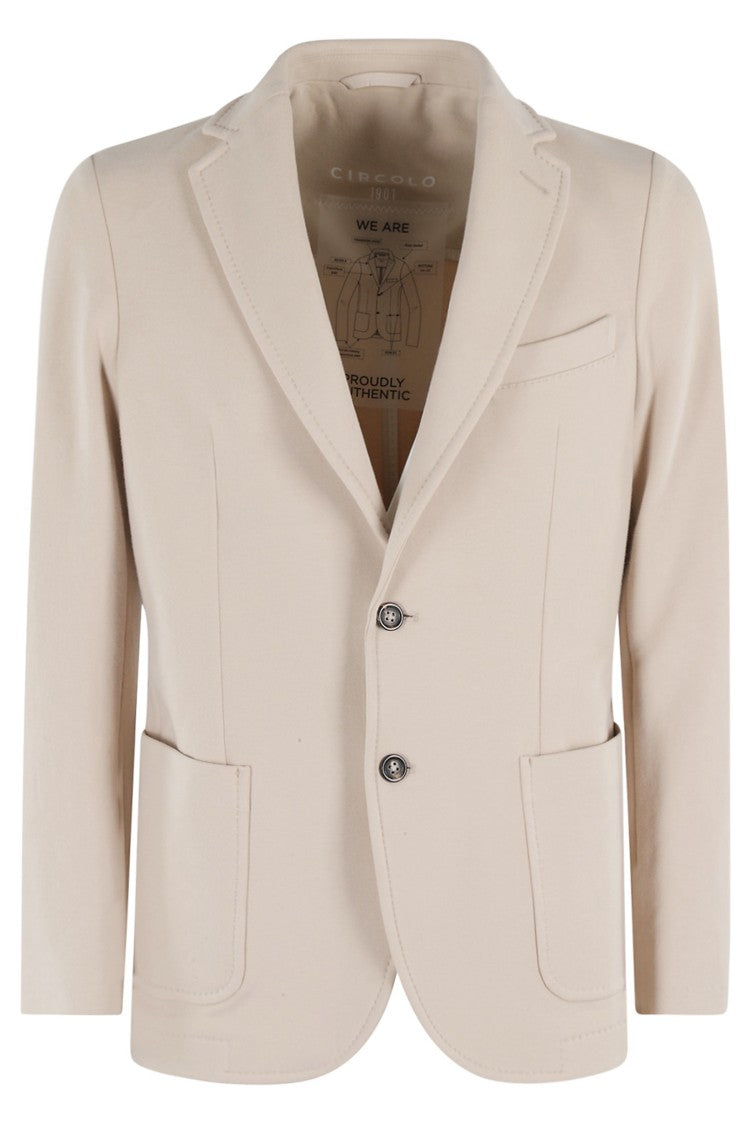 Circolo 1901 Beige Tailored Jersey Blazer