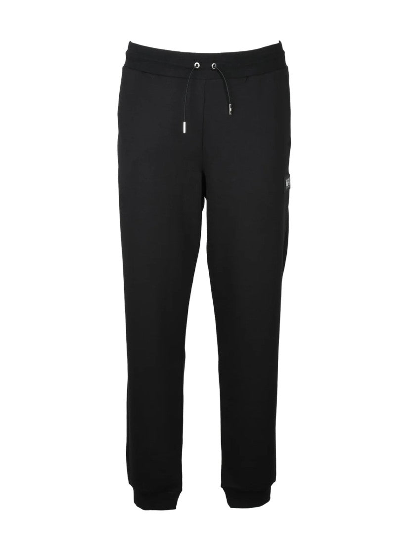 Ea7 Emporio Armani Black Slim Fit Stretch Cotton Sweatpants