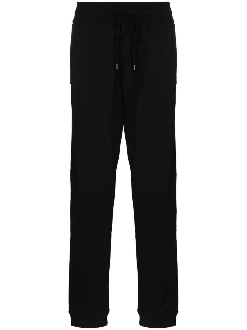 Salvatore Ferragamo Minimalist Black Trousers With Drawstring Waistband