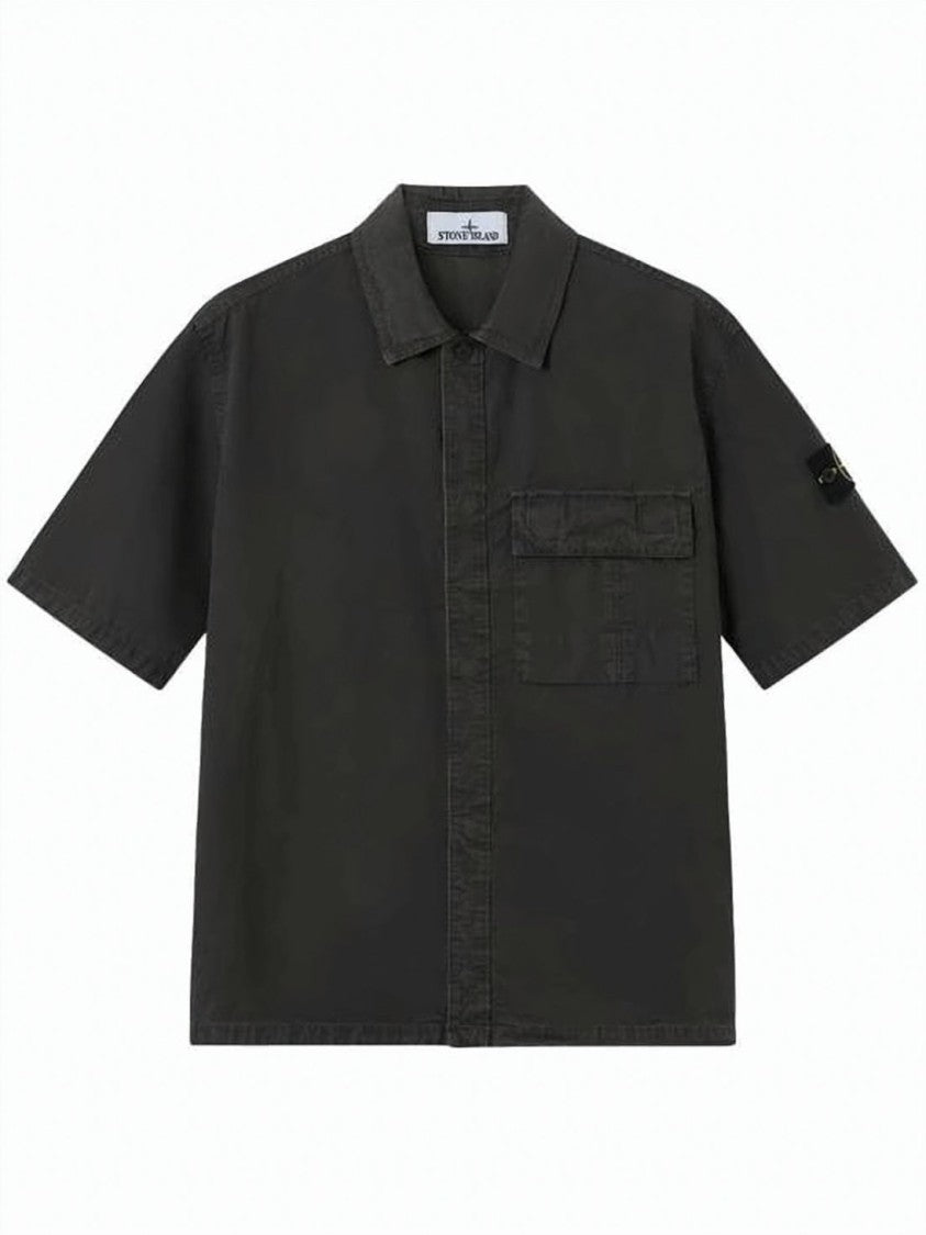 Stone Island Boxy Black Short-Sleeve Shirt