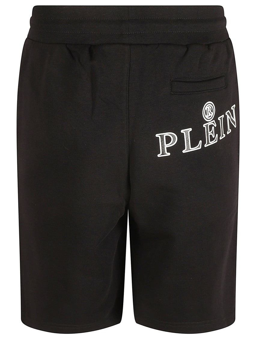 Philipp Plein Relaxed-Fit Black Shorts With Adjustable Waistband