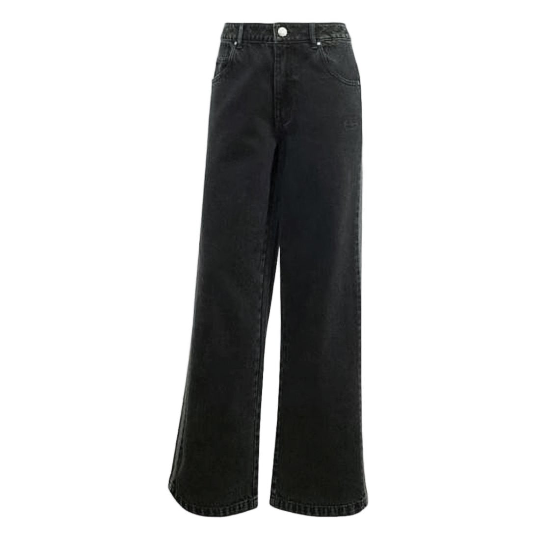 Adidas High-Waisted Wide-Leg Denim Pants With Classic Five-Pocket Design