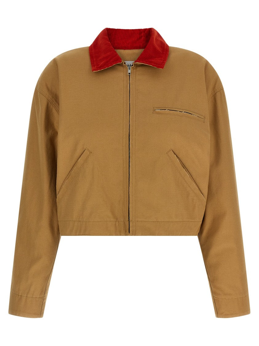 A.P.C. Used-Effect Cotton Canvas Cropped Jacket