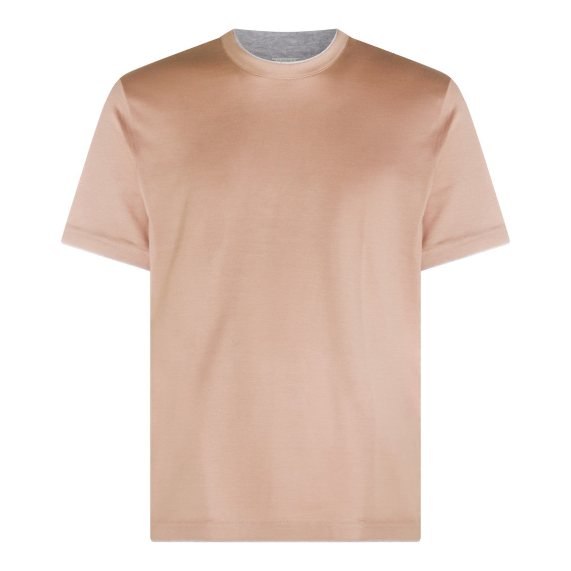 Eleventy Smooth Beige Crew Neck T-Shirt With Minimalist Design