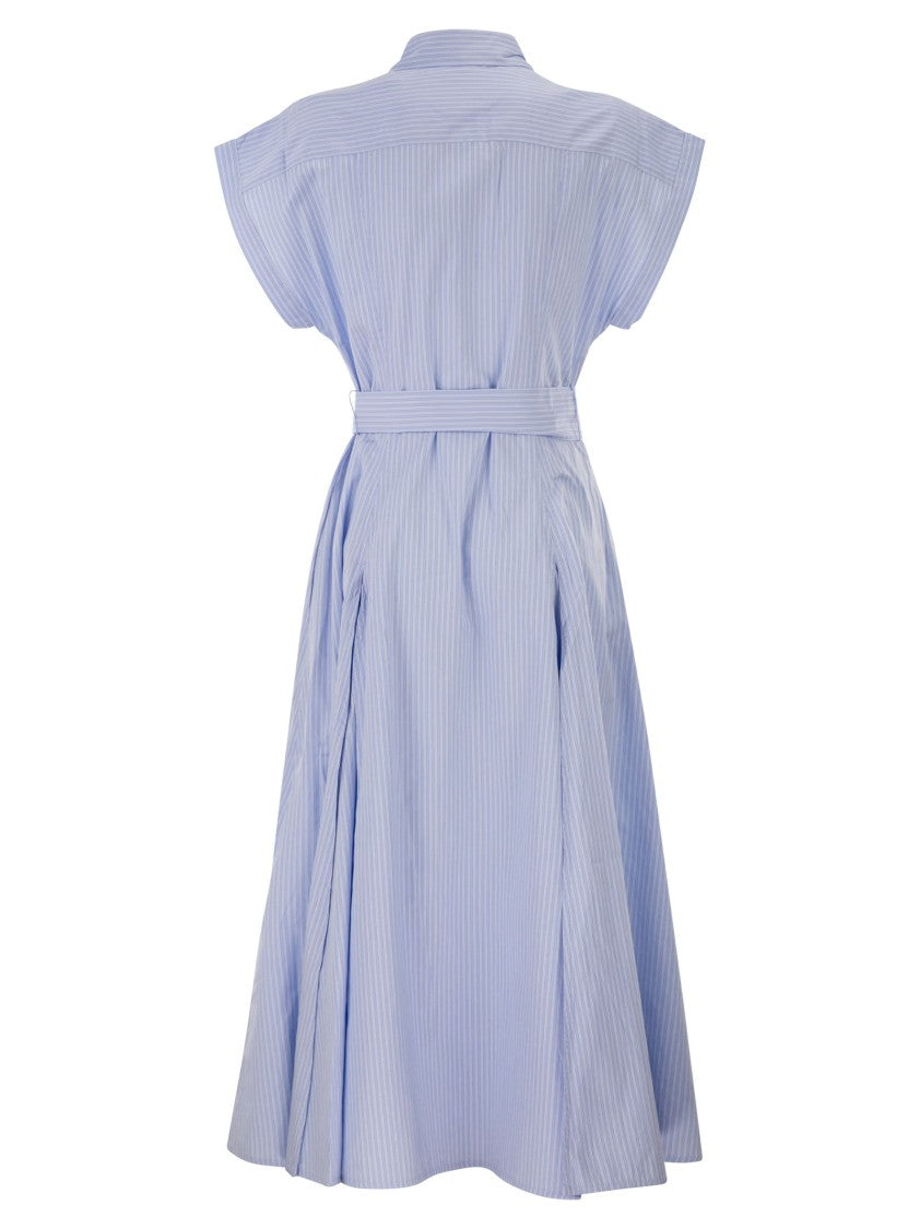 Polo Ralph Lauren Striped Cotton Shirt Dress With Belt