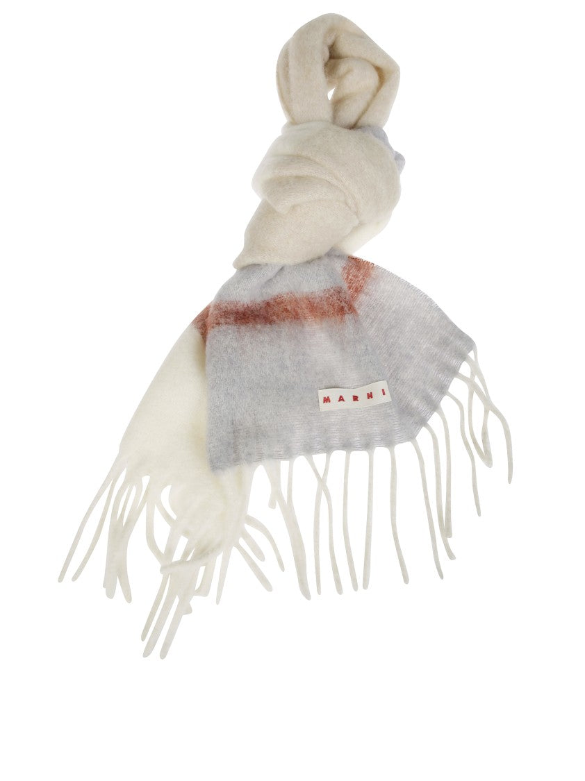 Marni Textured Finish Scarf In Light Grey