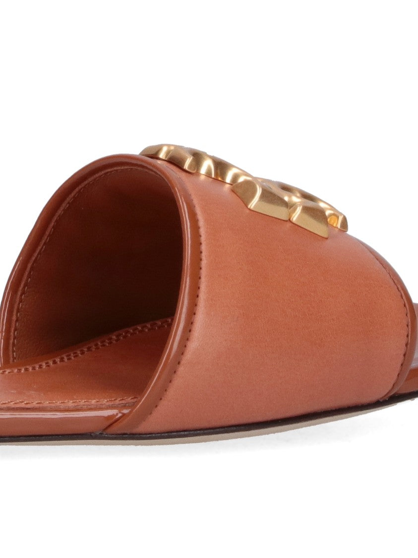 Tory Burch "Eleanor" Slide Sandals – Brown