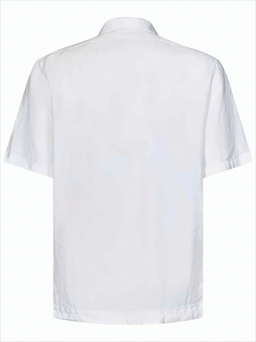 C.P. Company Short-Sleeved Linen Shirt With Classic Collar