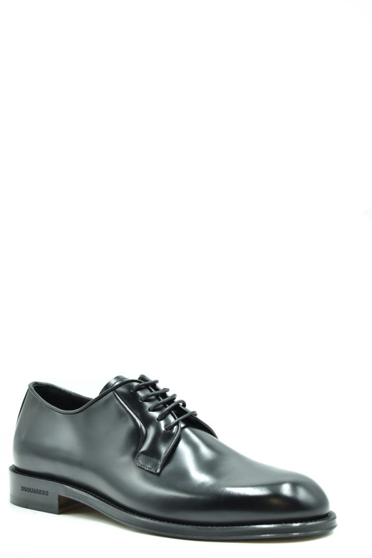Dsquared2 Lace-Up Black Leather Shoes Polished Silhouette