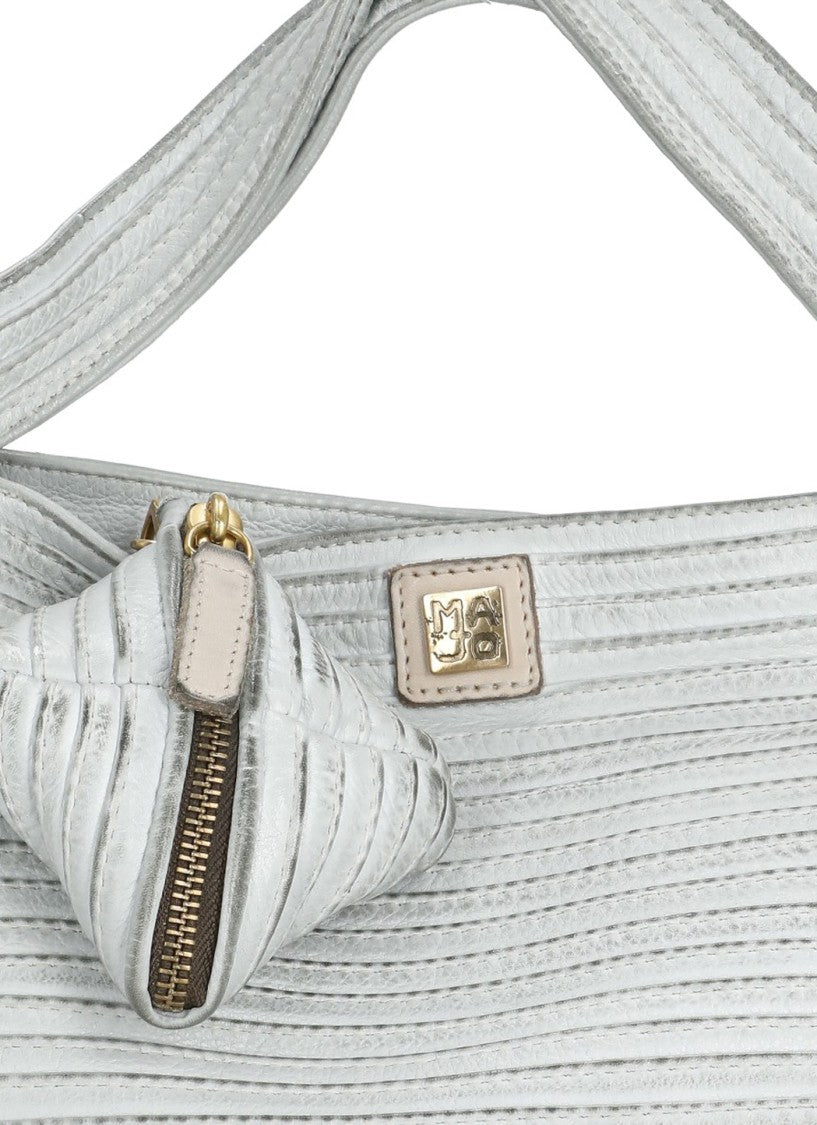 Majo Textured Light Blue Leather Shoulder Bag With Versatile Carrying Options