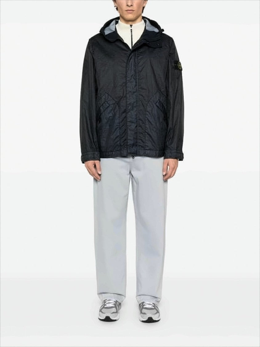 Stone Island Crinkled Texture Hooded Jacket
