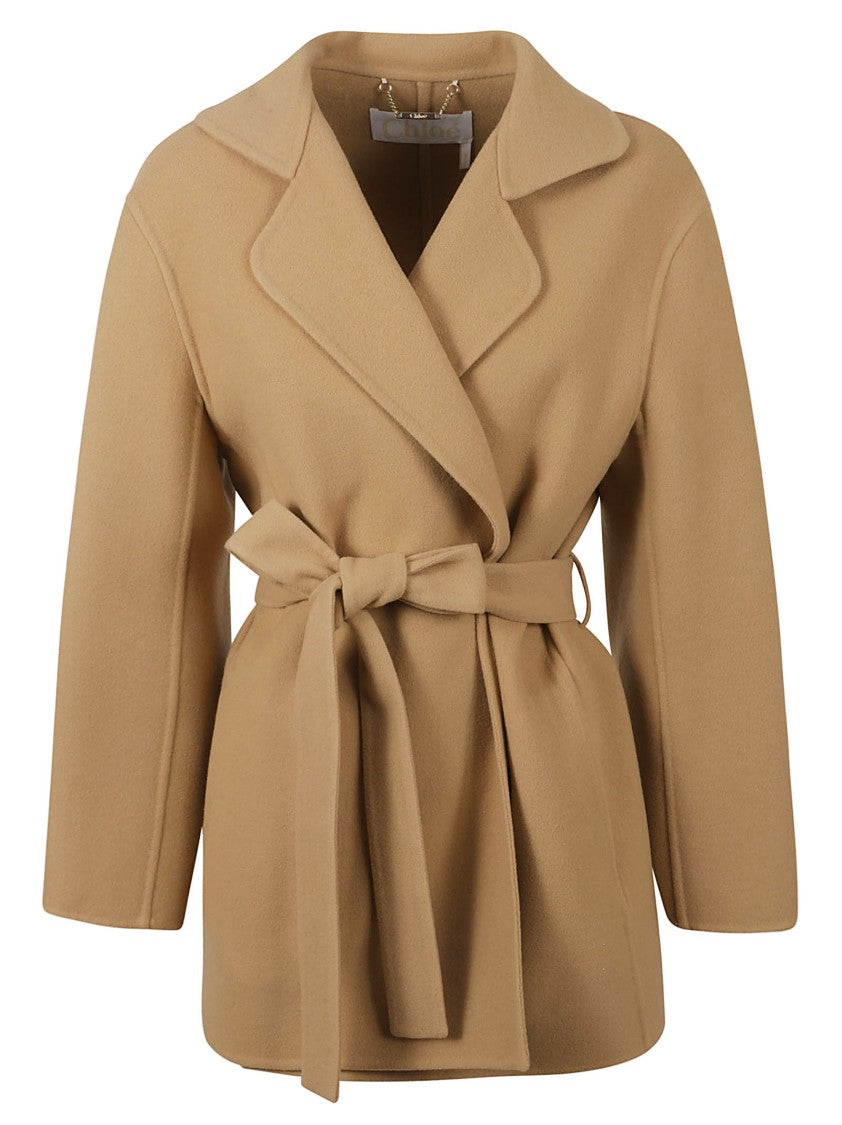 Chloé Classic Wrap Coat With Belted Waist
