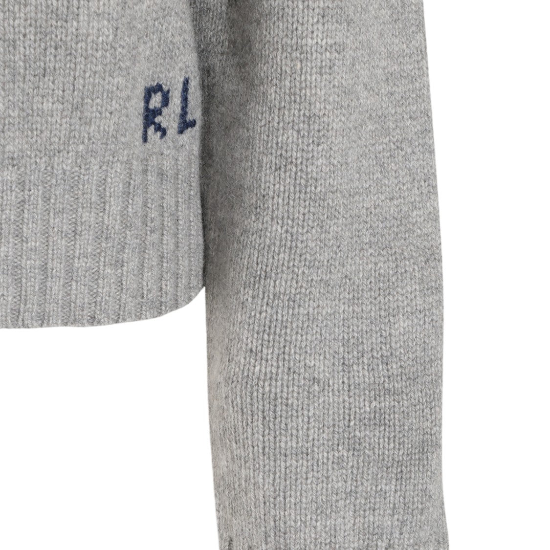 Polo Ralph Lauren Grey Embroidered Varsity Bear Knit Sweater