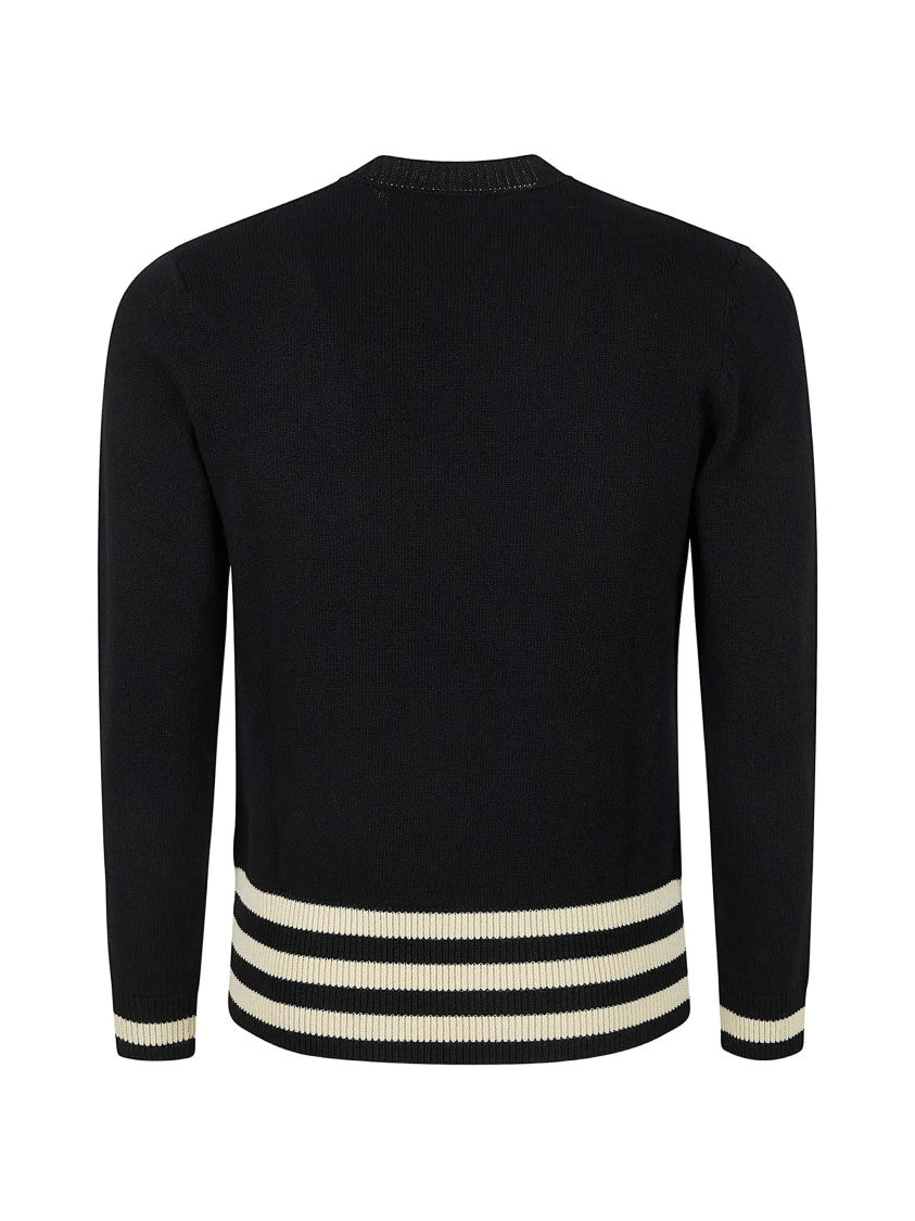 Valentino Black Star Motif Crewneck Sweater