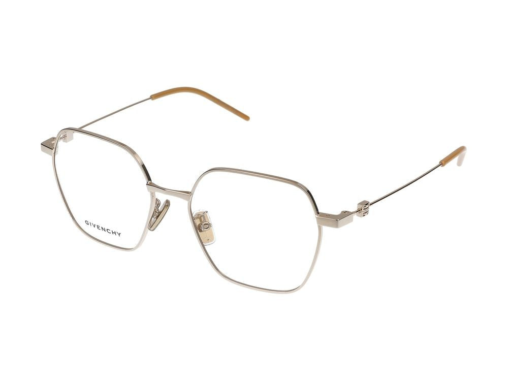 Givenchy Silver Geometric Metal Eyeglasses