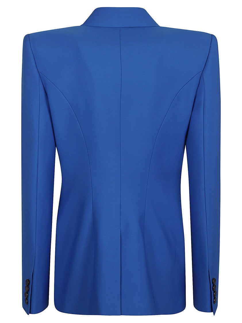 Alexander Mcqueen Double-Breasted Structured Jacket With Wide Lapels