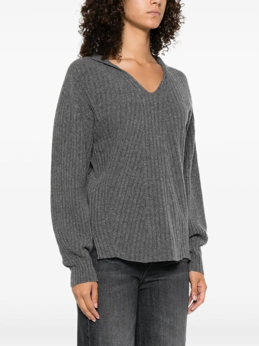 Twin-Set Relaxed-Fit Top With Deep V-Neckline