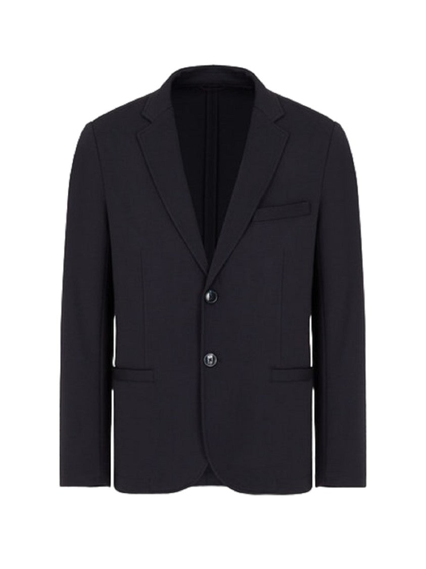 Armani Exchange Blue Single-Breasted Blazer