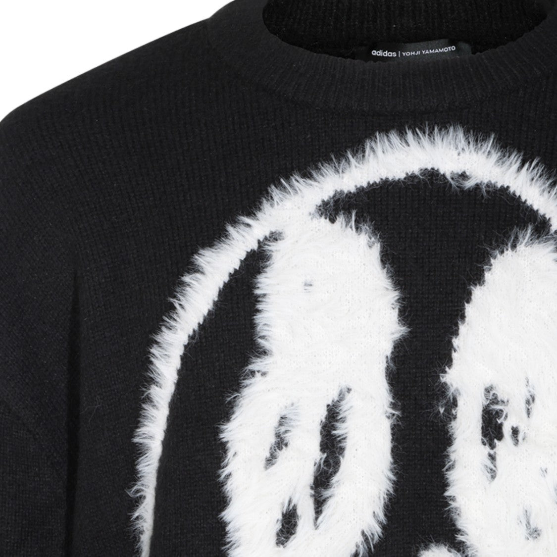 Y-3 Black Fuzzy Graphic Knit Sweater