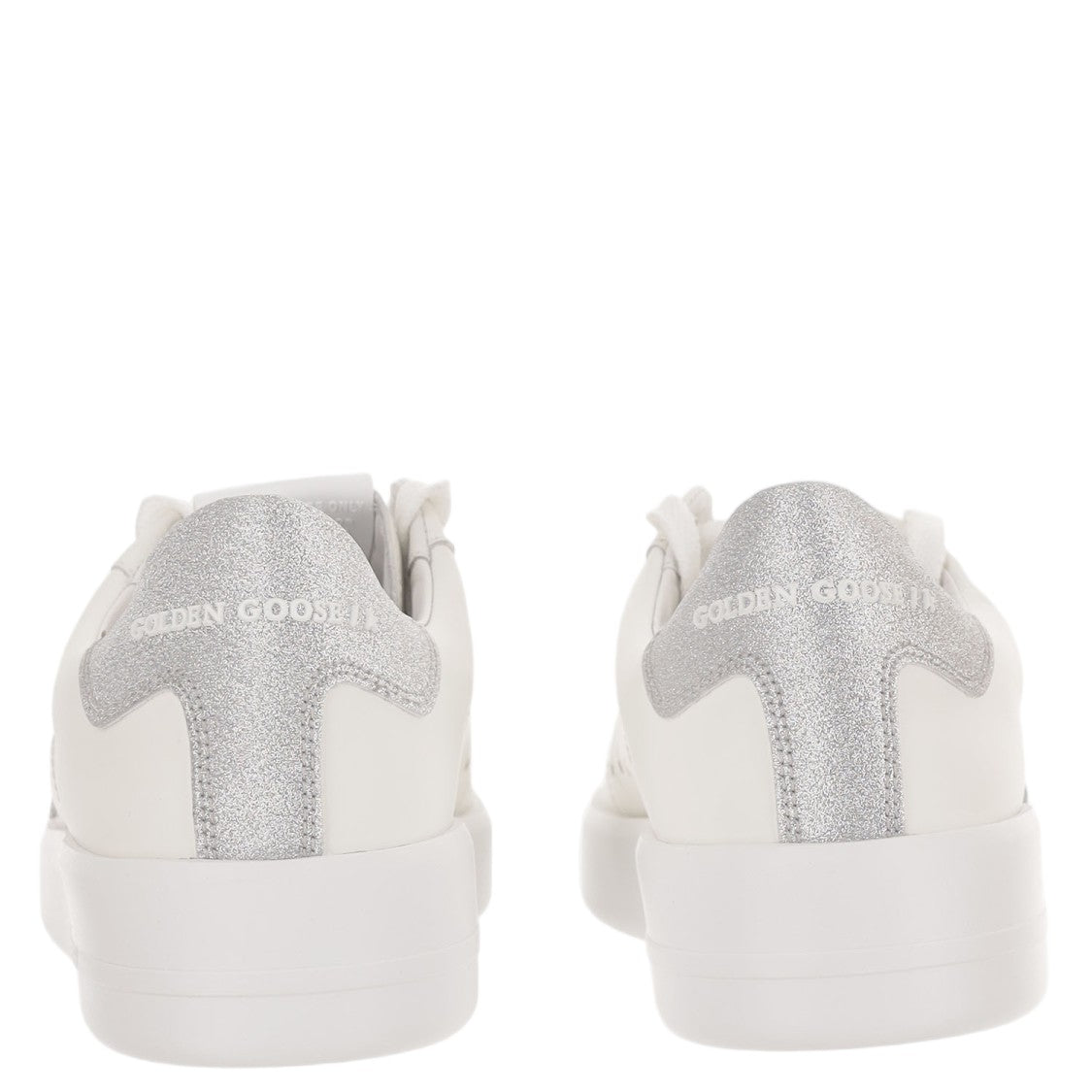Golden Goose White Purestar Glitter Heel Leather Sneakers