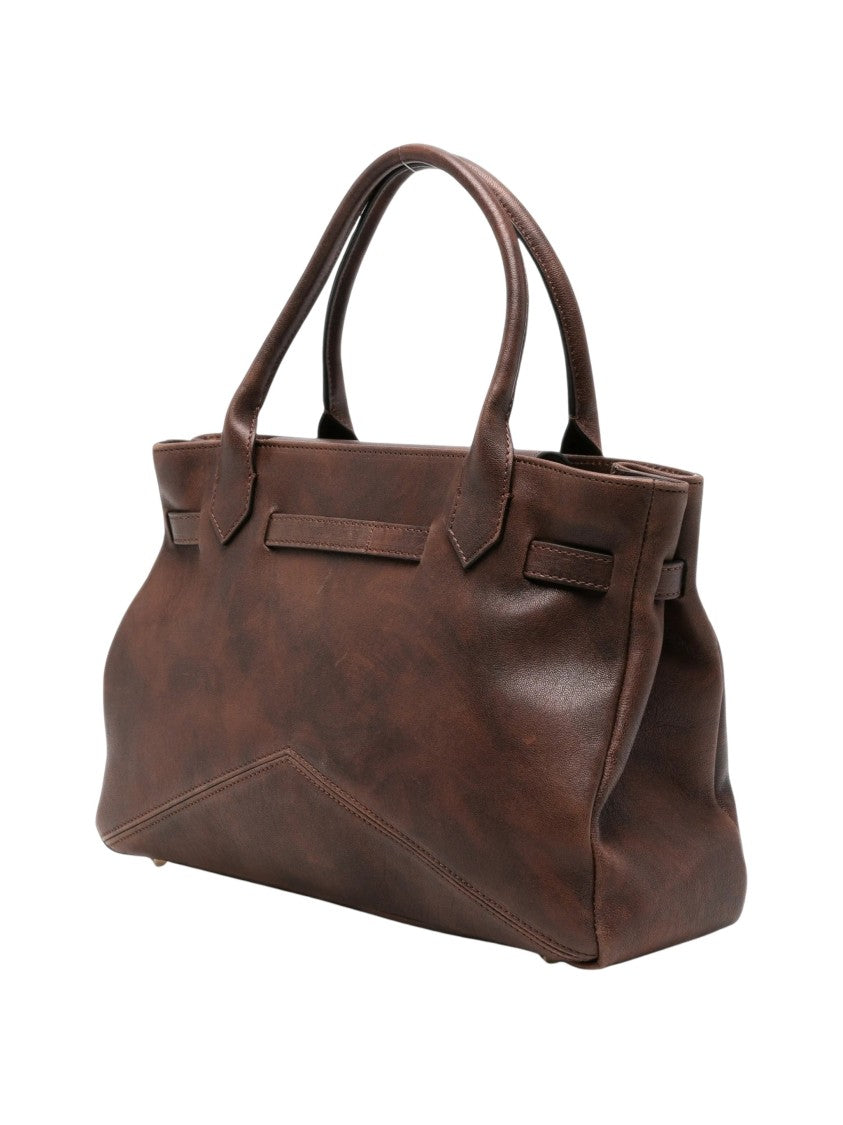 Ballantyne Distressed Dark Brown Calf Leather Shoulder Bag