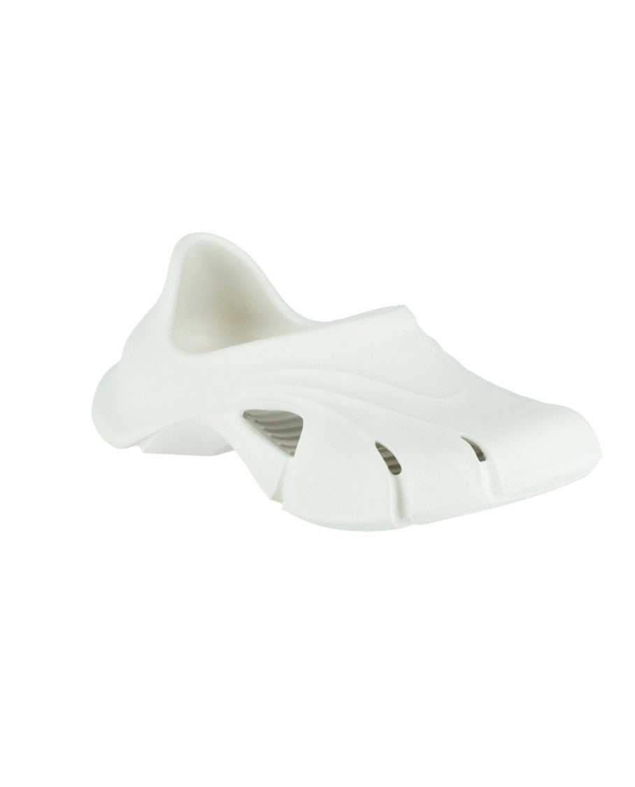 Balenciaga Sculpted White Molded Clogs With Ventilation Cutouts
