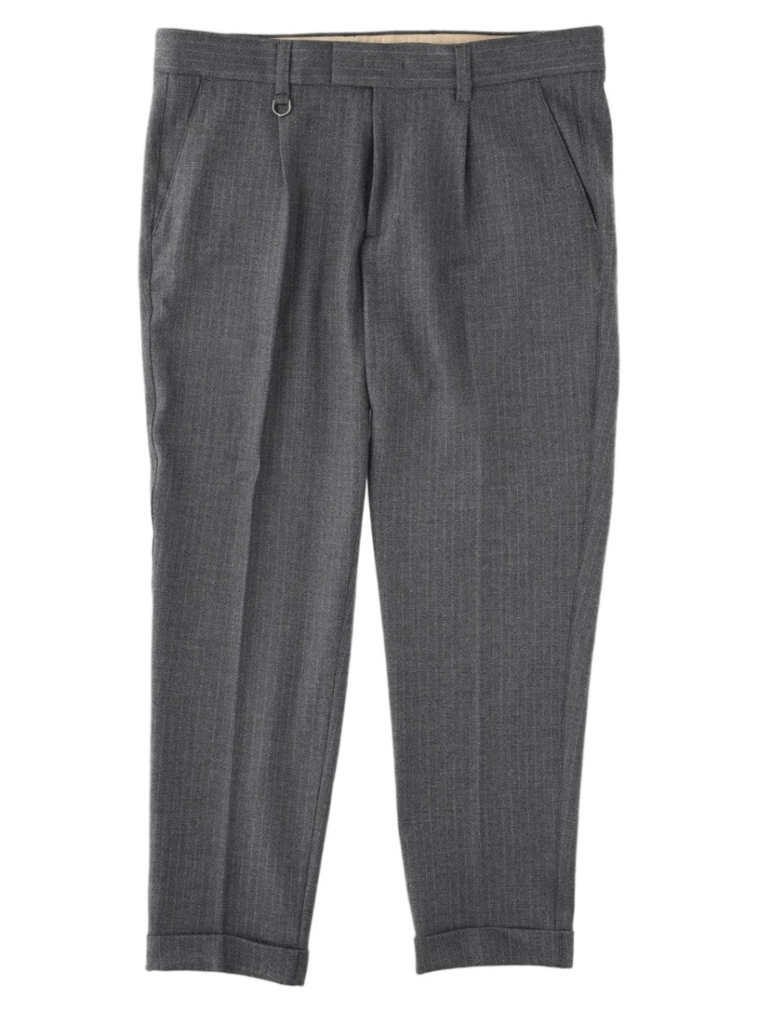 Paolo Pecora Milano Grey Tailored Pinstripe Formal Pants