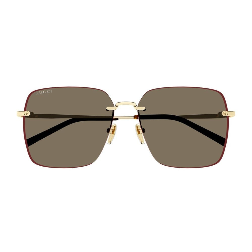 Gucci Gg1955sa Institutional Logo Line Oversized Rimless Square Sunglasses