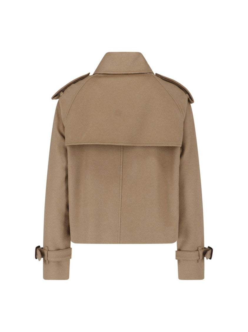Burberry Double-Breasted Structured-Collar Cropped Jacket