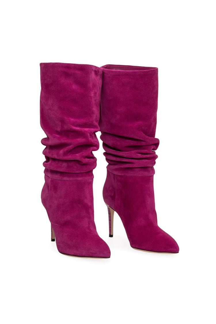 Paris Texas Fuchsia Slouchy Stiletto Suede Boots