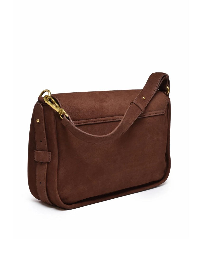 Ermanno Firenze Angelica Shoulder Bag In Rich Brown Bovine Leather