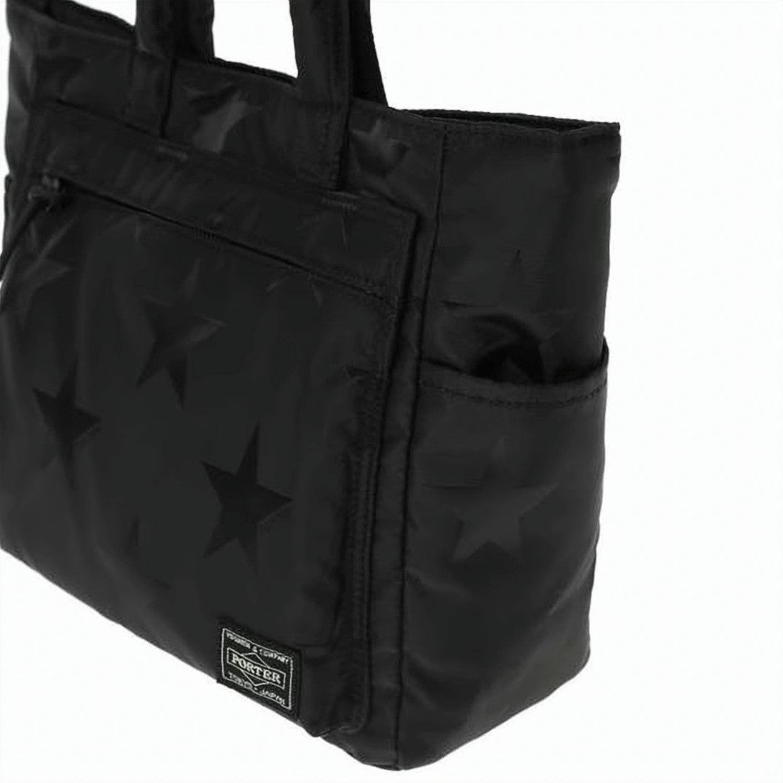 Porter Compact Nylon Tote Bag With Subtle Star Pattern