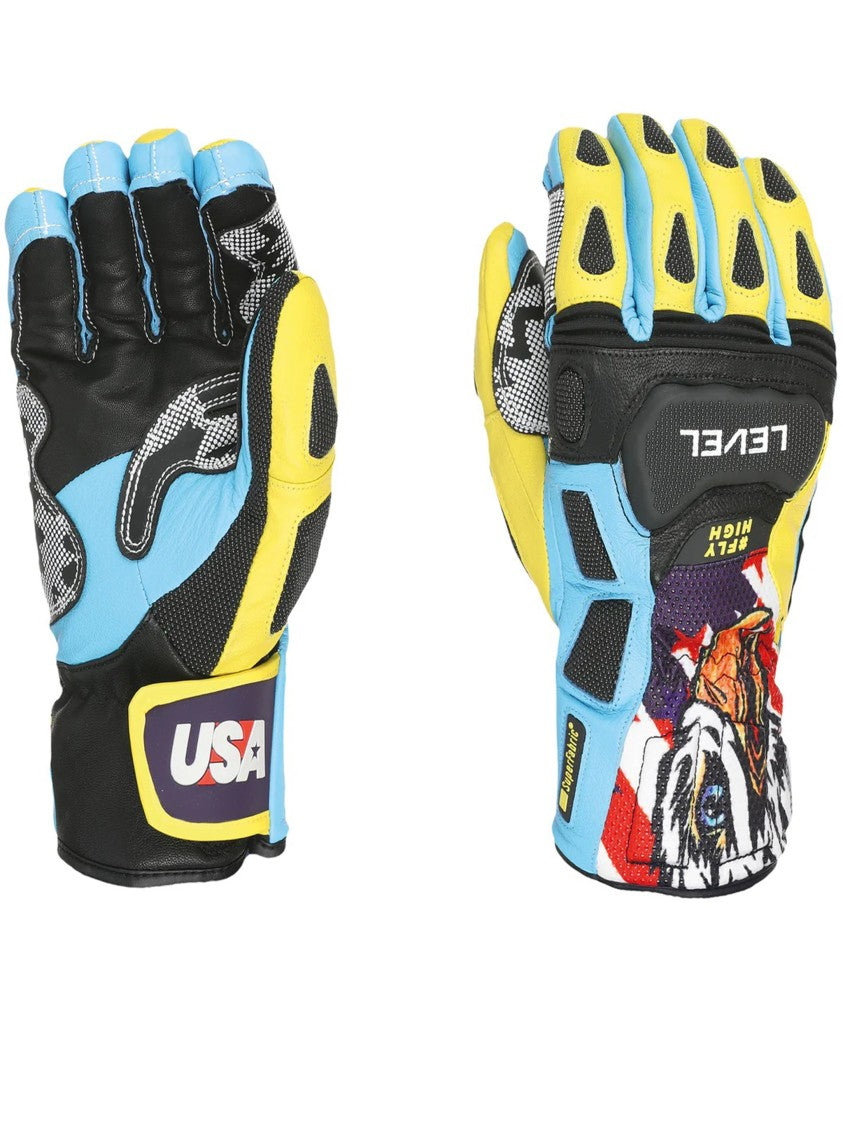 Level Yellow Guanto Sq Graphic Print Gloves