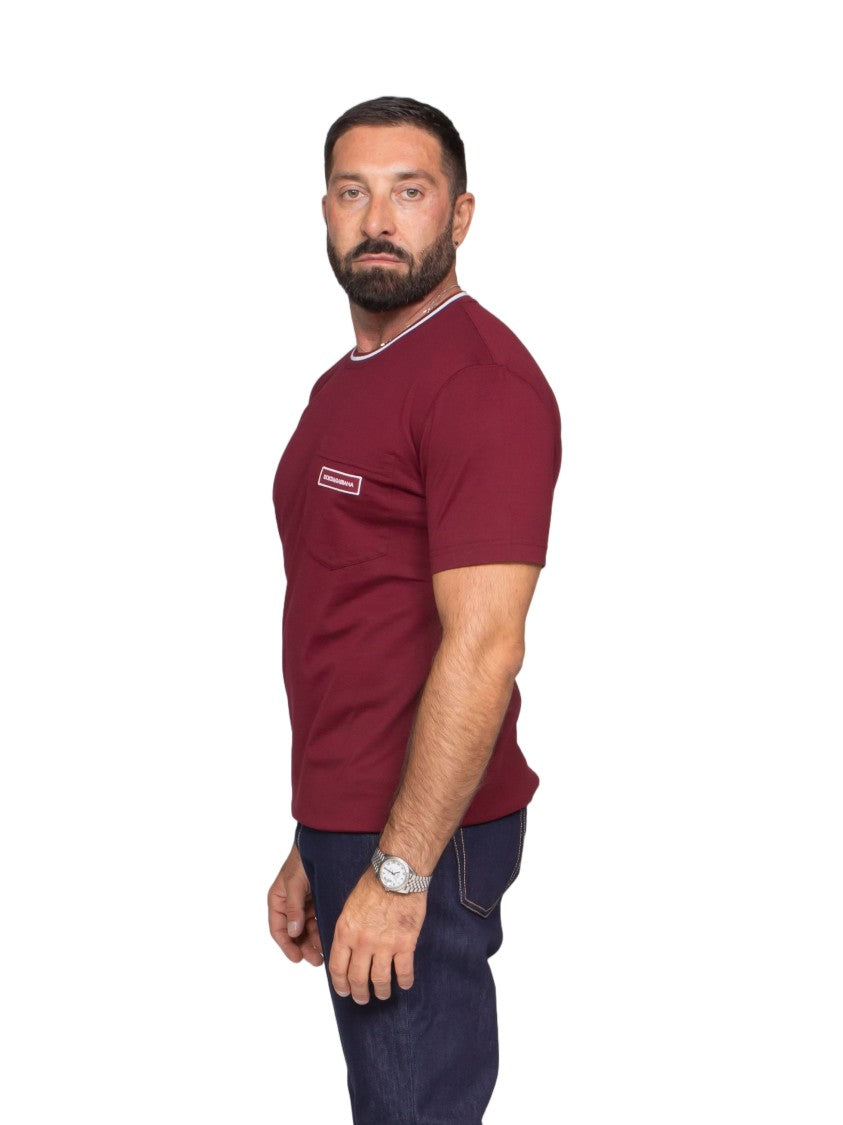 Dolce & Gabbana Deep Burgundy Short-Sleeved T-Shirt