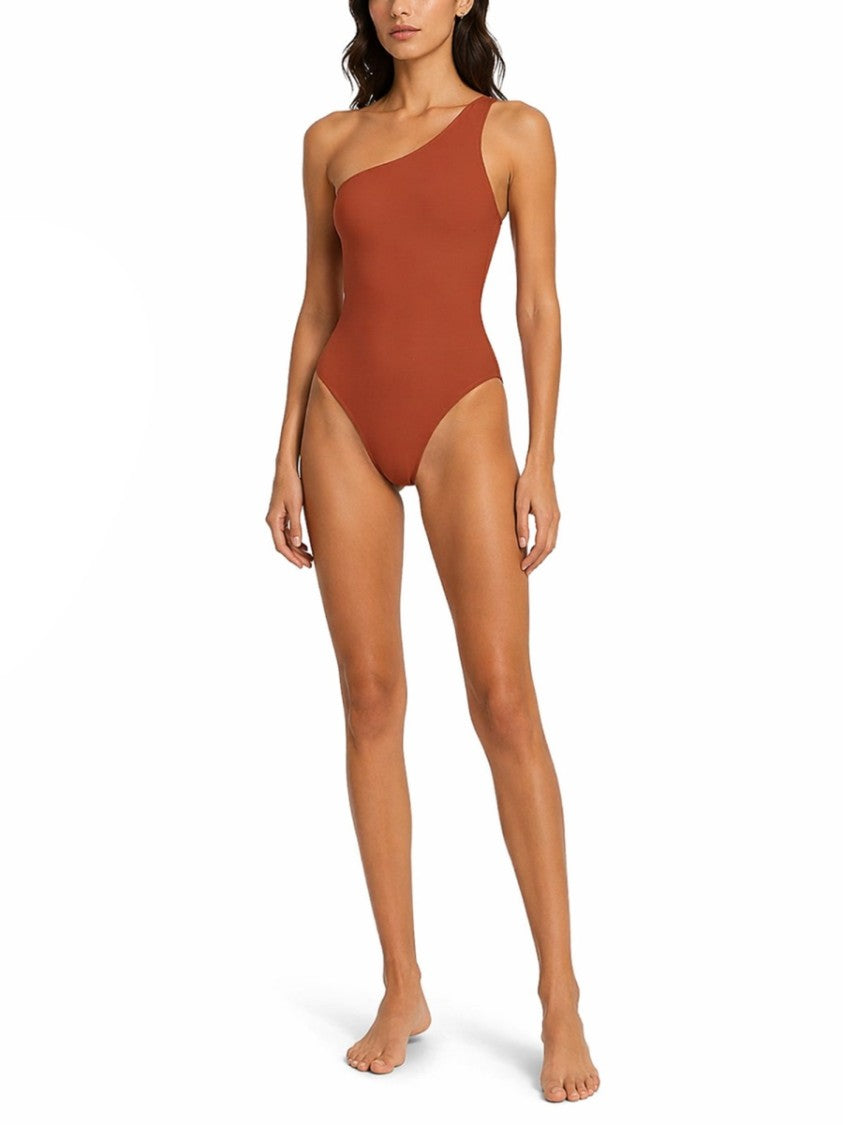 Lido Orange Ventinove Asymmetrical One-Piece Swimsuit