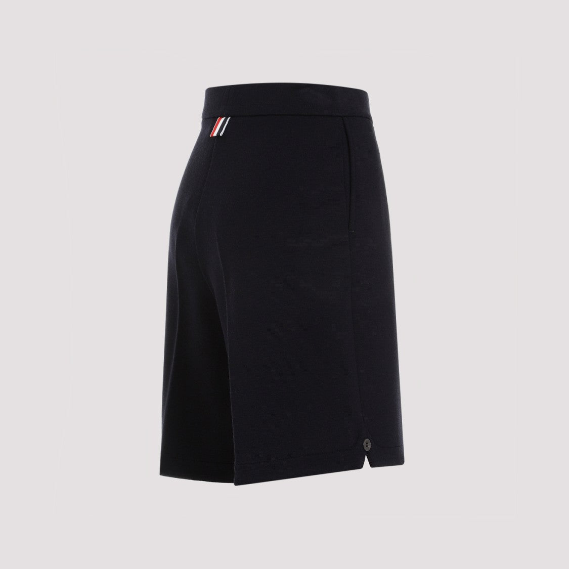 Thom Browne High Waisted Navy Virgin Wool Shorts