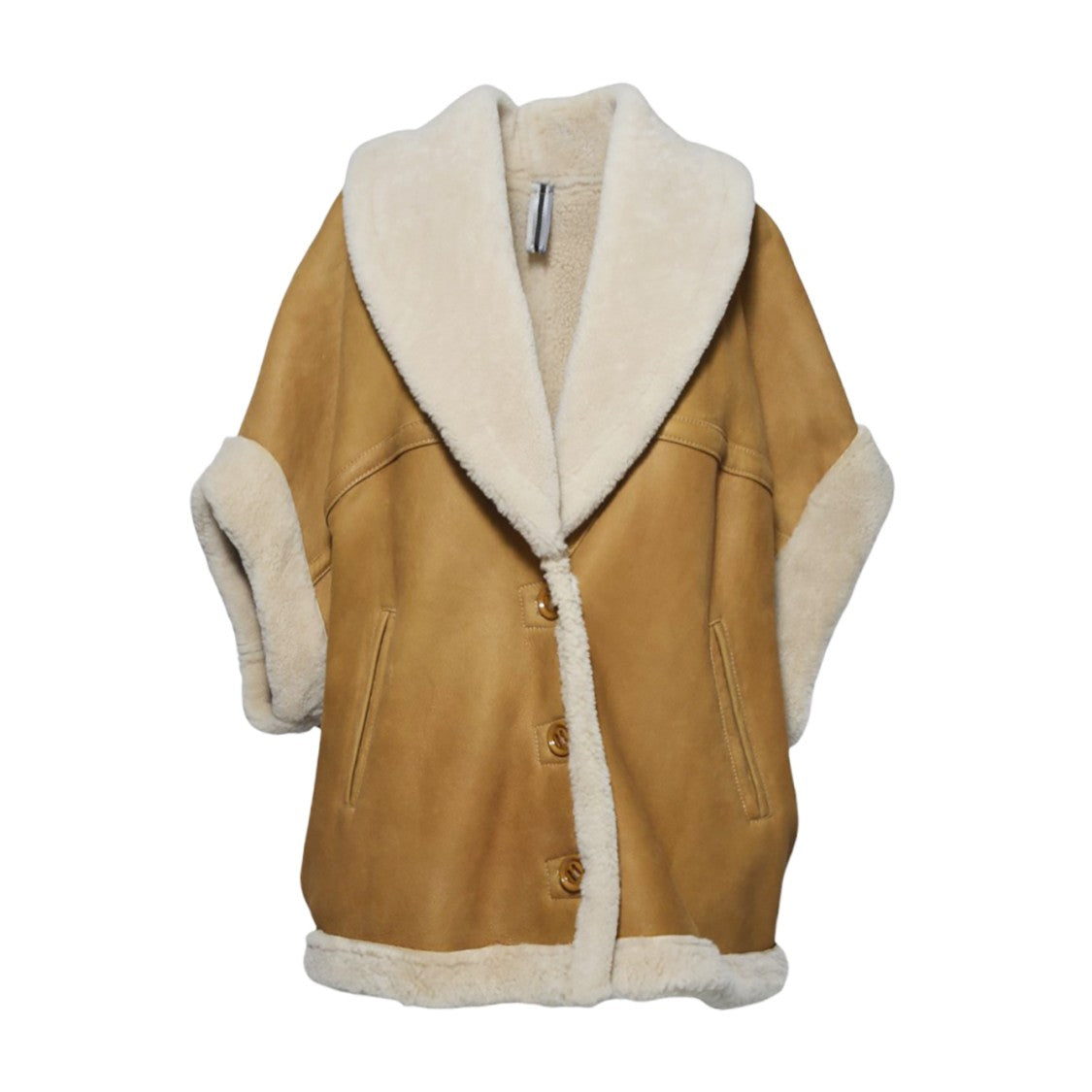 Dfour Camel Suede Shearling Jacket With Sheepskin Lining Dfour