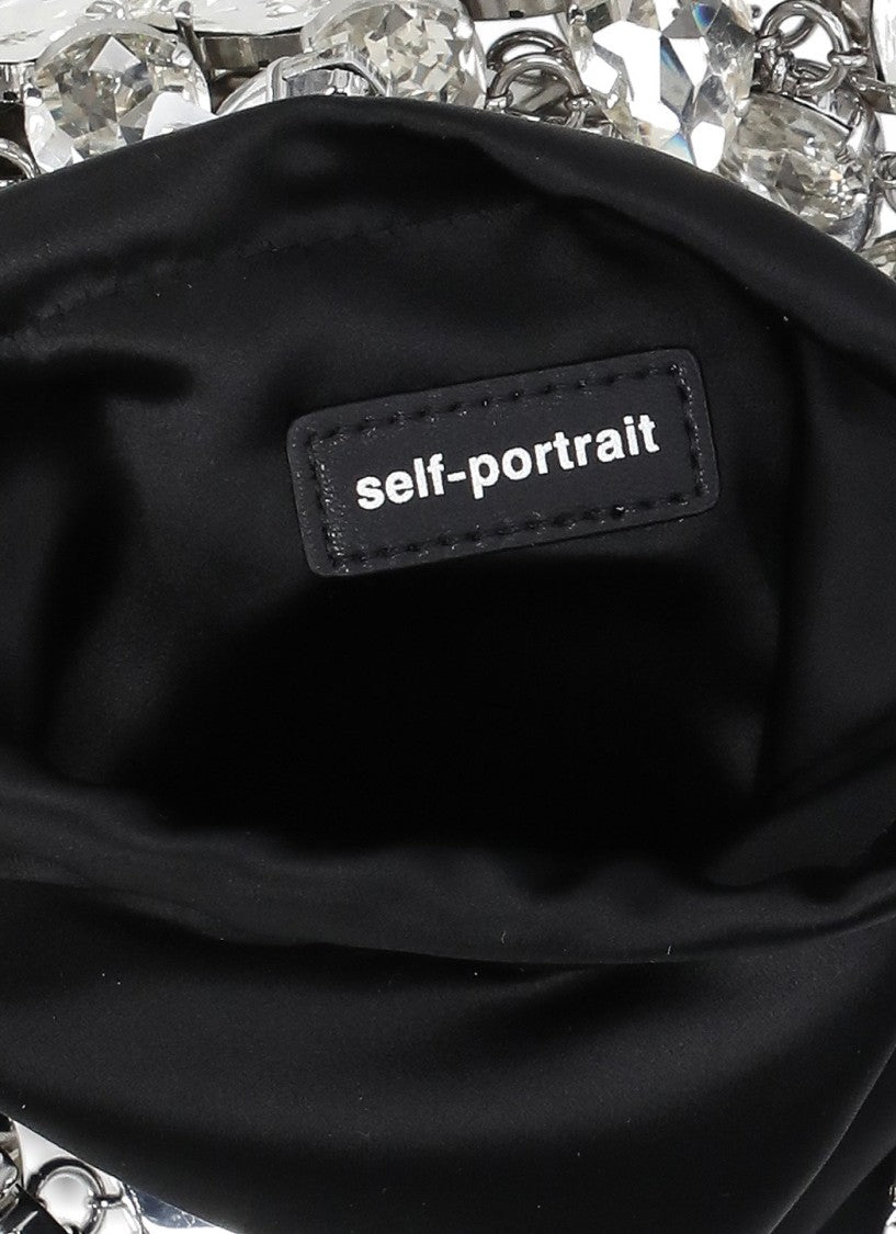 Self-Portrait Crystal-Embellished Chainmail Mini Shoulder Bag