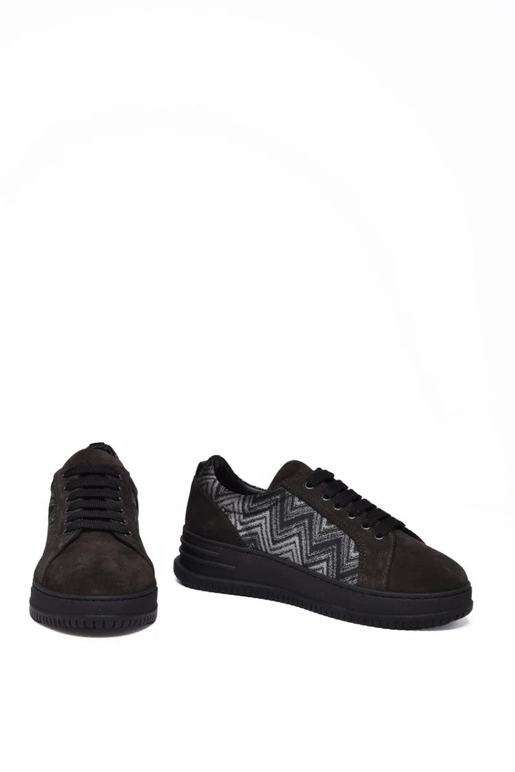 Missoni Fabric And Suede Sneakers - Black